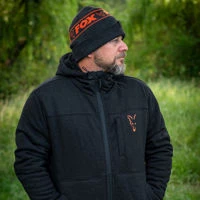 Fox Collection Sherpa Jacket Black & Orange