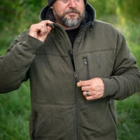 Fox Collection Sherpa Jacket Green & Black