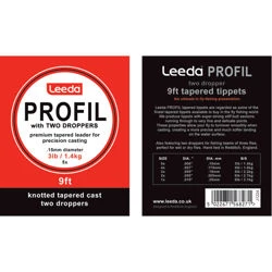 Leeda Profil Tapered Fly Leaders With Two Droppers 9ft