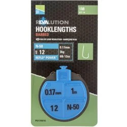 Preston Innovations Revalution N-50 Barbed Hooklengths 1m