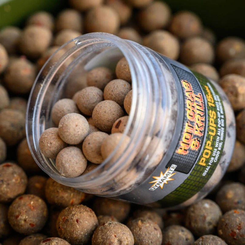 Dynamite Baits Hot Crab & Krill Food Bait Pop Ups 15mm