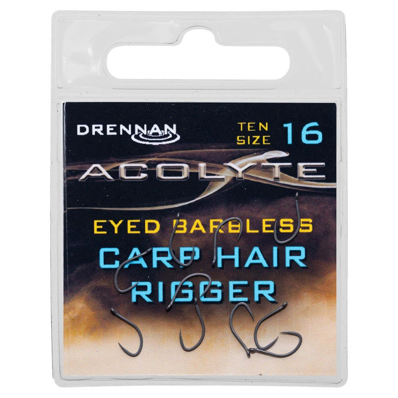 Drennan Acolyte Carp Hair Rigger Barbless Eyed Hooks