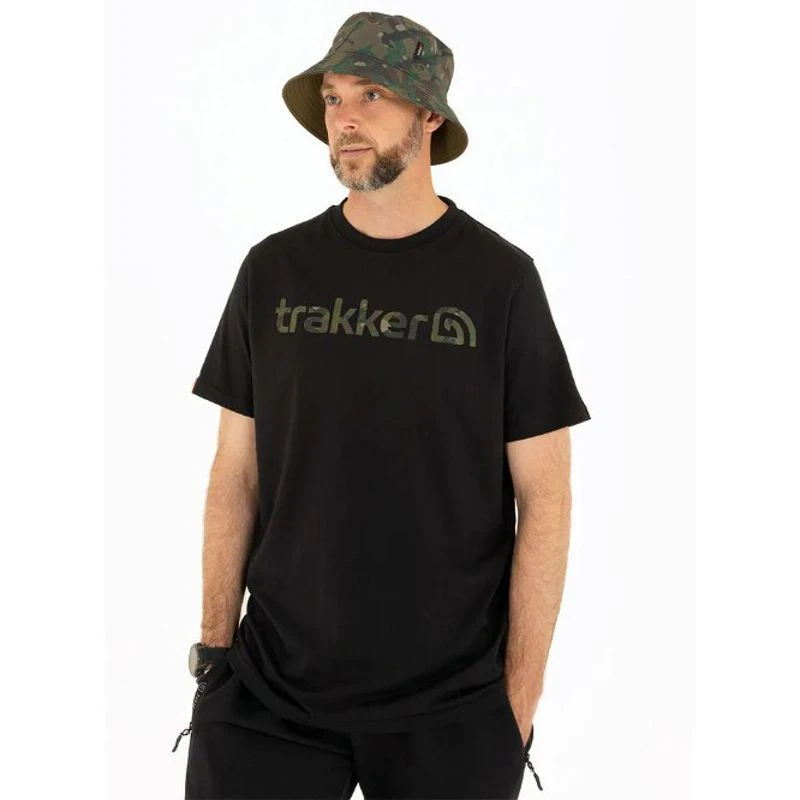 Trakker CR Logo T-Shirt Black Camo