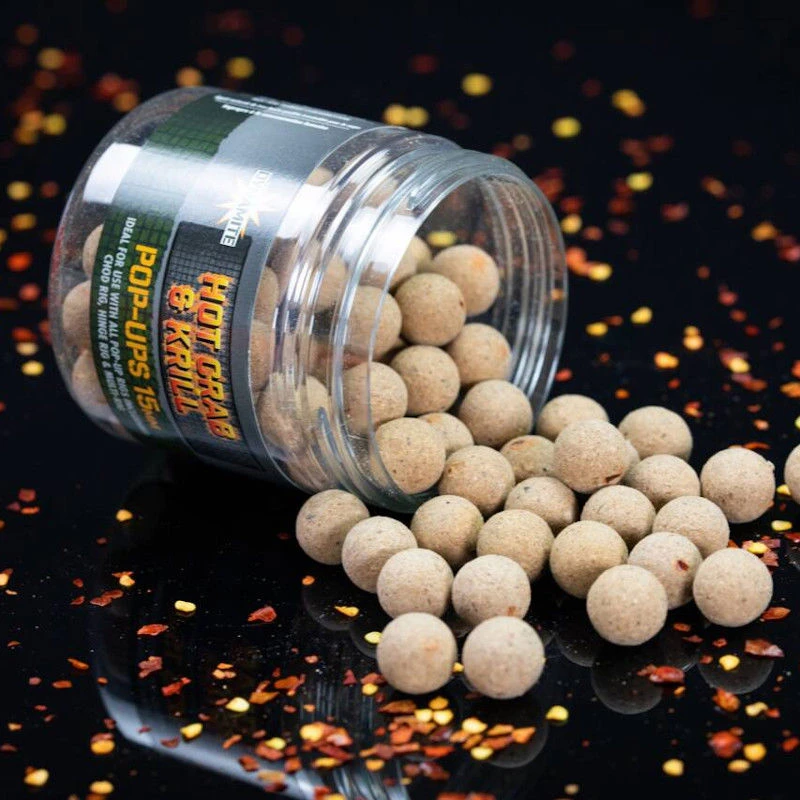 Dynamite Baits Hot Crab & Krill Food Bait Pop Ups 15mm