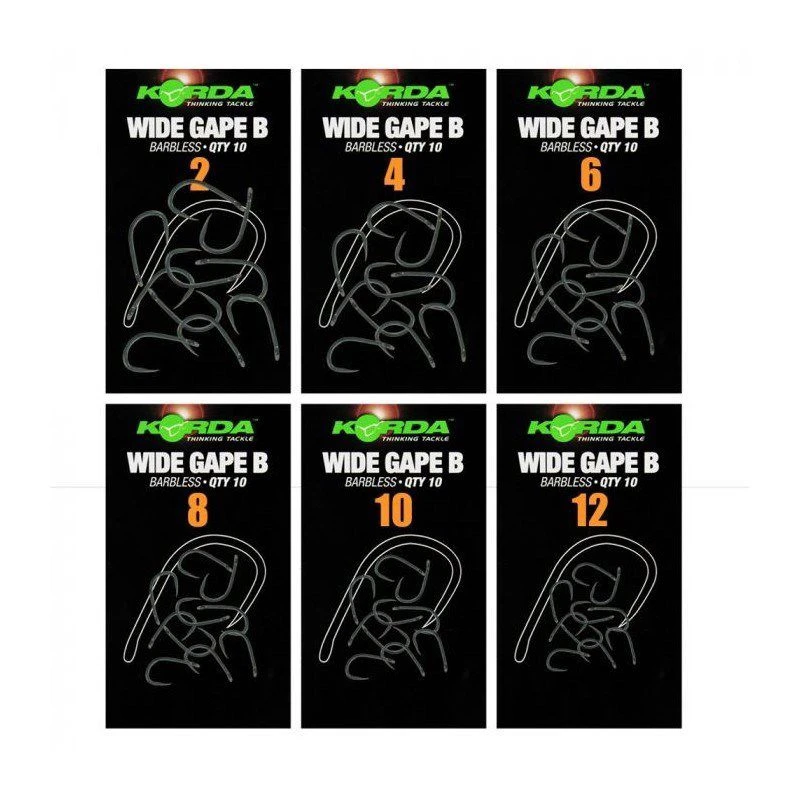Korda Wide Gape Barbless Hooks