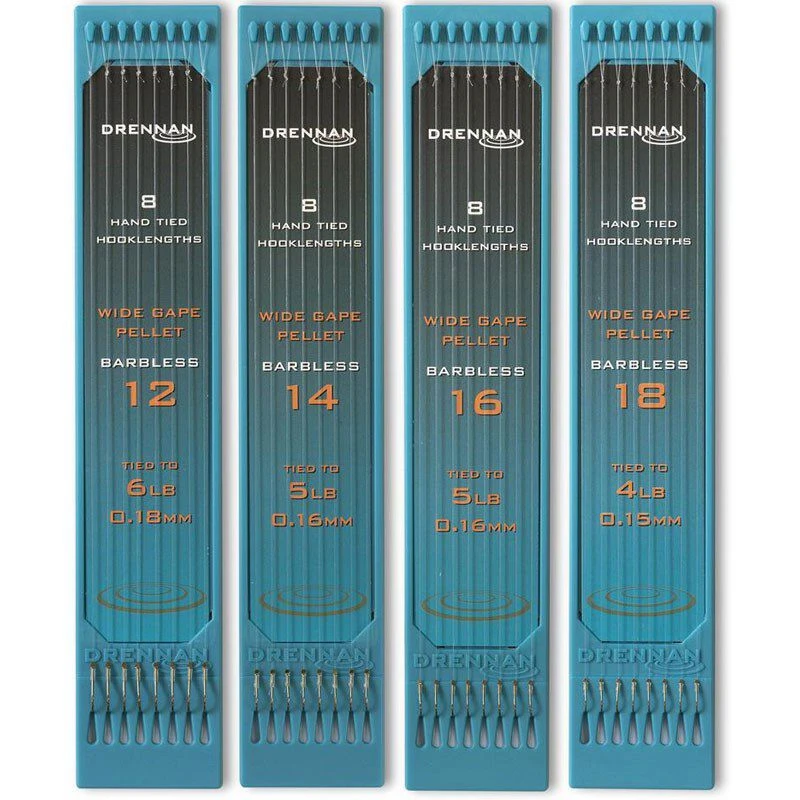 Drennan Barbless Wide Gape Pellet Hooklength Plate 6inch