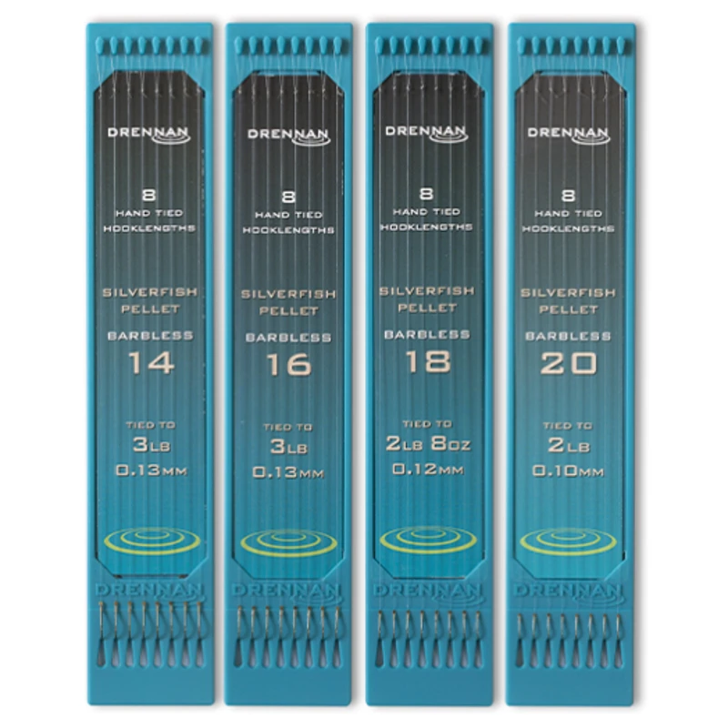 Drennan Barbless Silverfish Pellet Hooklength Plate 6inch